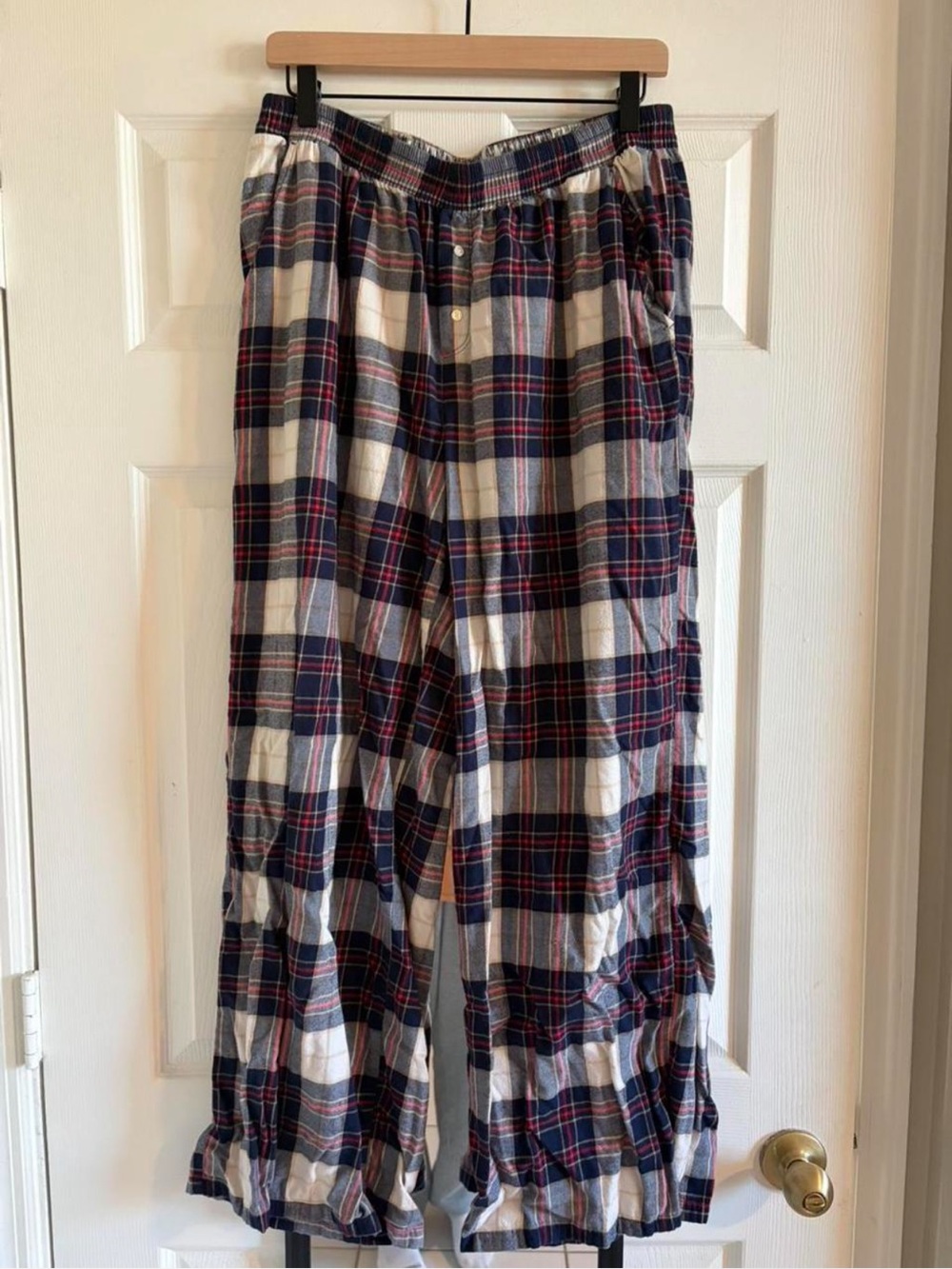 aerie Navy, Red & White Plaid Lounge Pants